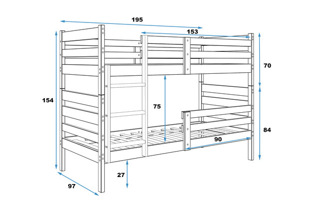 maten stapelbed erchie