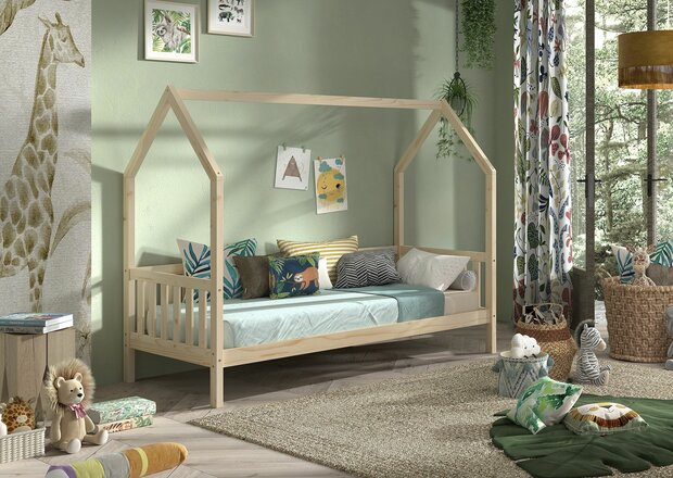 Cabane huisbed 90x200 naturel