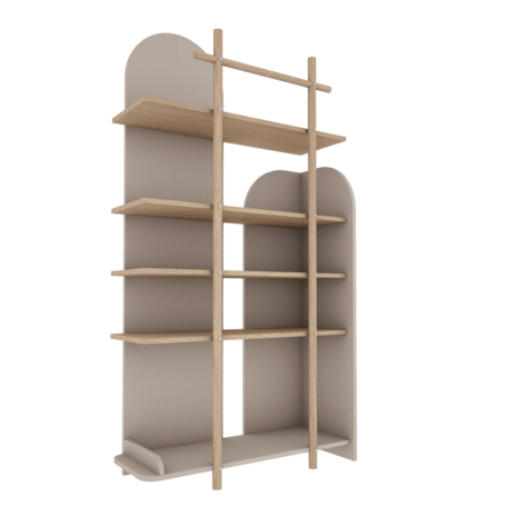 Bloom boekenkast smal eiken cashmere