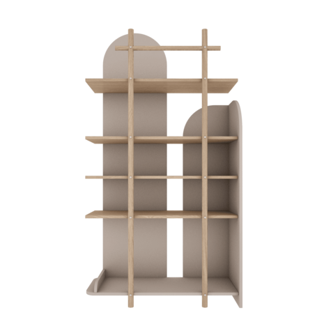 Bloom boekenkast smal eiken cashmere