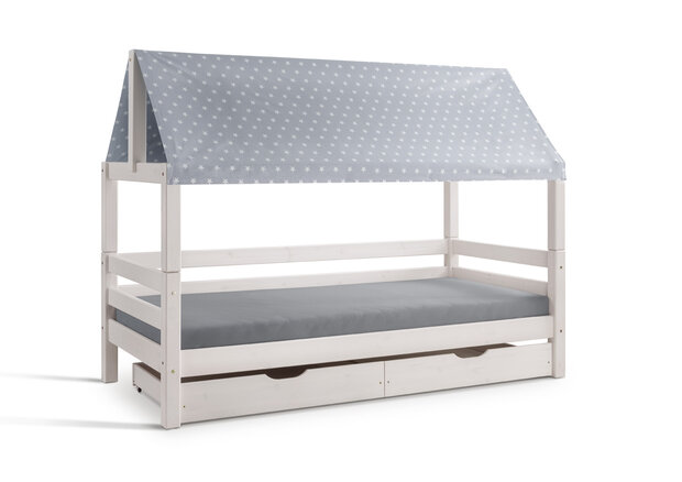 Infans bedbank huis 90x200 grenen wit
