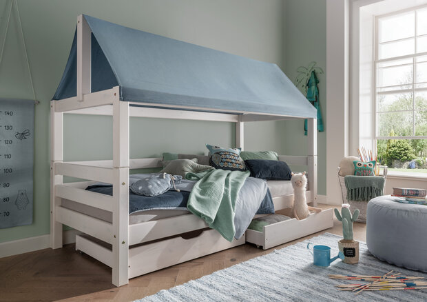 Infans bedbank huis 90x200 grenen wit