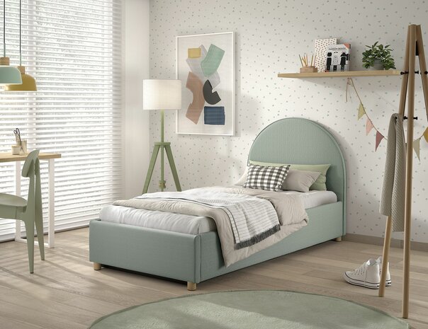 boucle stof pastel groen