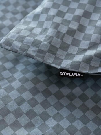 Snurk dekbedovertrek Check faded blue 2 persoons 200x200/220