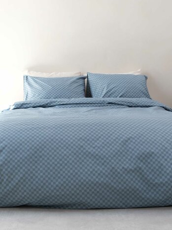 Snurk dekbedovertrek Check faded blue 2 persoons 200x200/220