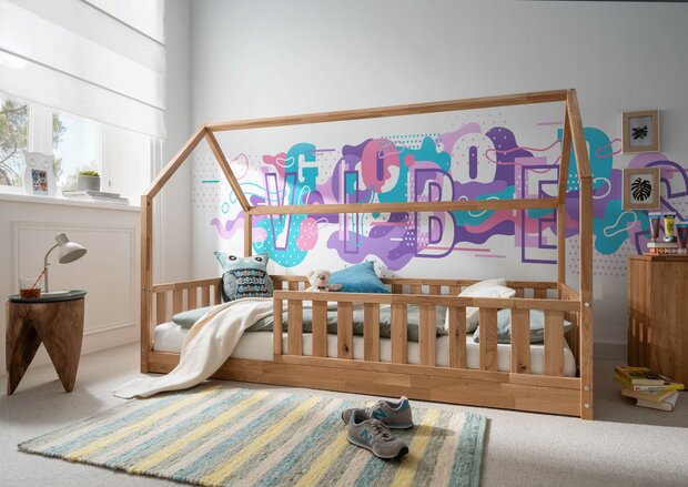 Bern inloop huis bed eiken 120x200
