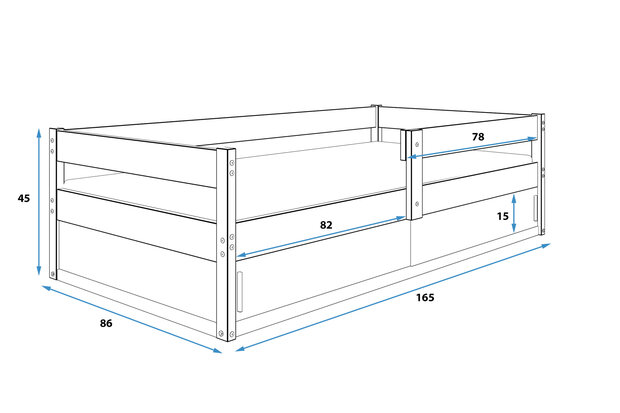 Latiano peuterbed 80x160 grijs