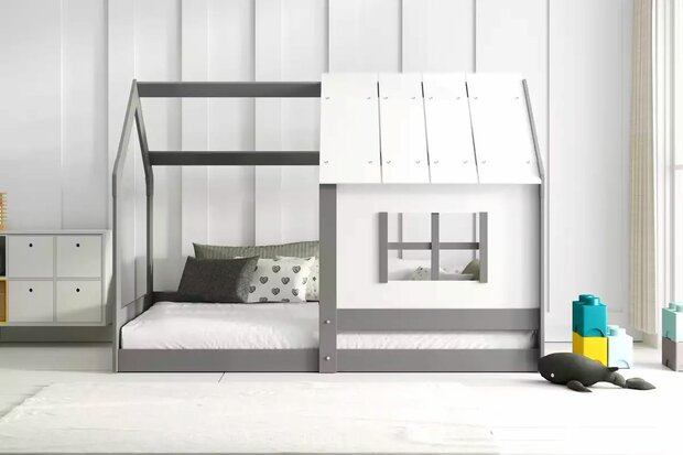 Dalarna hut bed 80x160 grijs