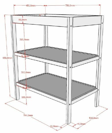 Jaxx Dino ledikant 60x120 beuken walnoot