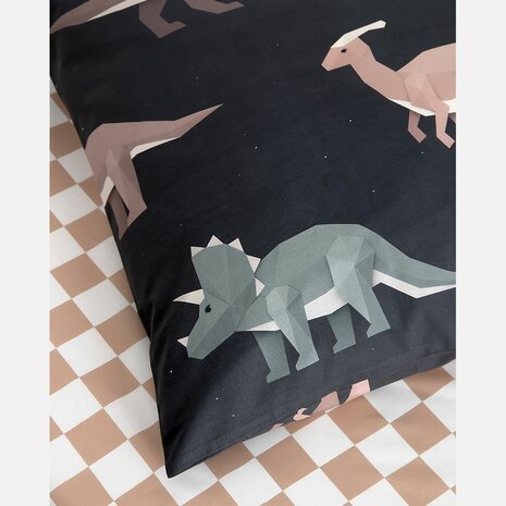 Studio Ditte hoeslaken blokjes toffee 90x200