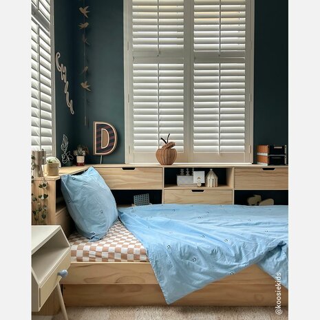 Studio Ditte hoeslaken blokjes toffee 90x200