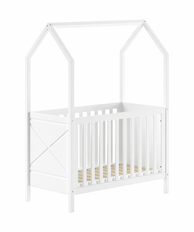 Scott baby bedhuisje 60x120 massief grenen wit