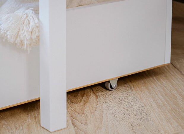 Martano stapelbed met opberglade massief grenen 90x200 cashmere