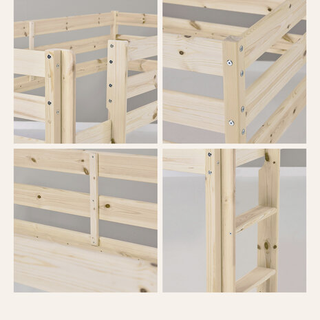 Eco comfort halfhoogslaper 90x200 grenen naturel