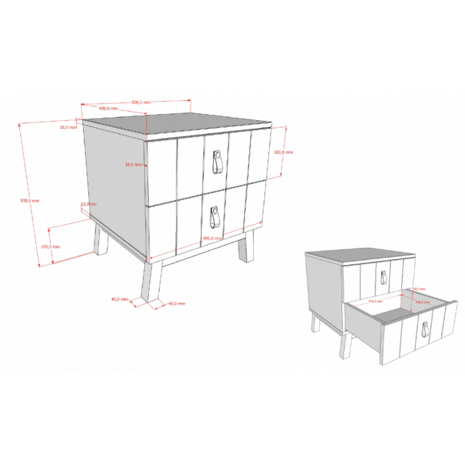 Sezane nachtkastje clay walnoot
