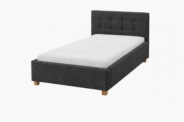 Luna gestoffeerd bed 90x200 antraciet