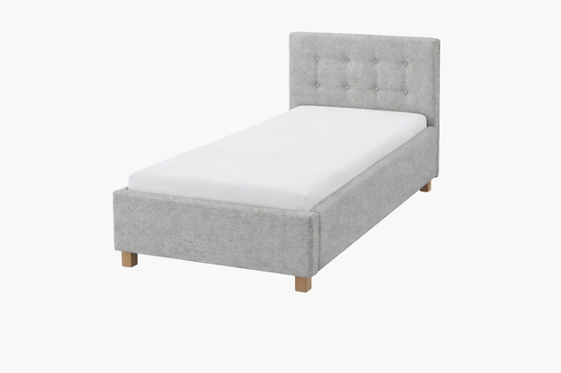 Luna gestoffeerd bed 90x200 cement grijs