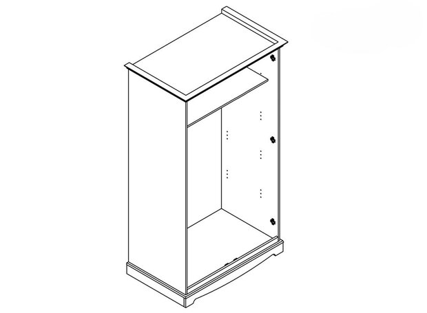 voorzien van 1 plank