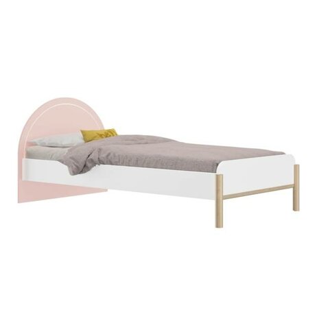 Romy bed 90x200 roze wit eiken look