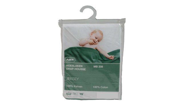 abz box matras 95x75 jersey hoeslaken wit 60x120