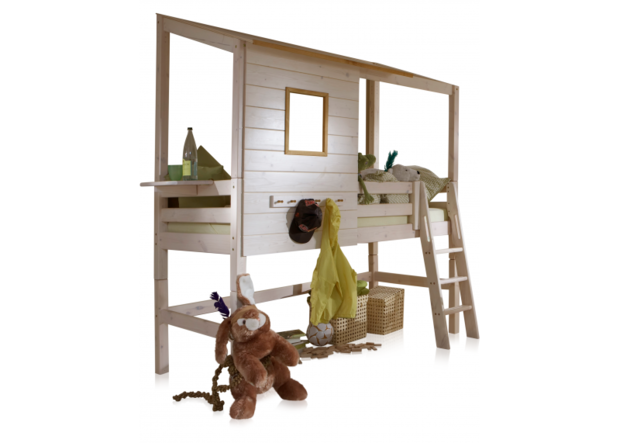 stoere boomhut bed hout