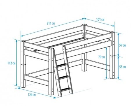 Nova Bed 4 life  90x200 grenen wit