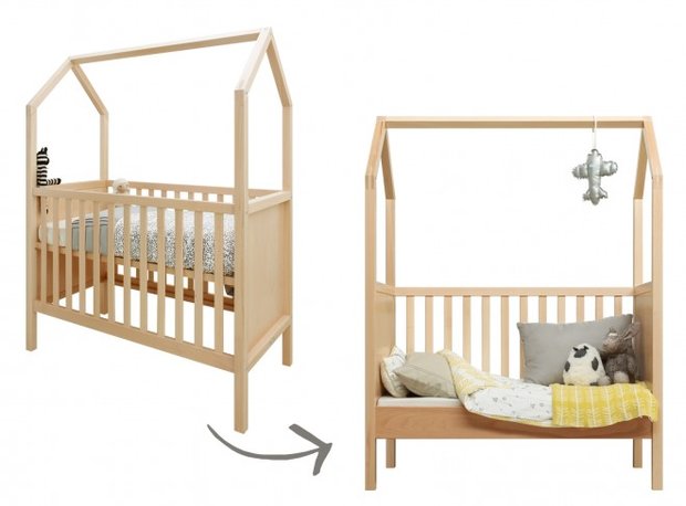 getuige Derbevilletest cultuur Bopita My first house 60x120 naturel hout - Kinderbeddenstore