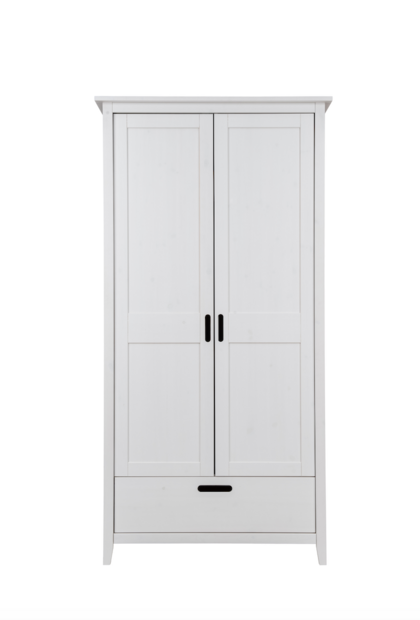 Infanskids Solvita 2 deurs kledingkast + lade wit 