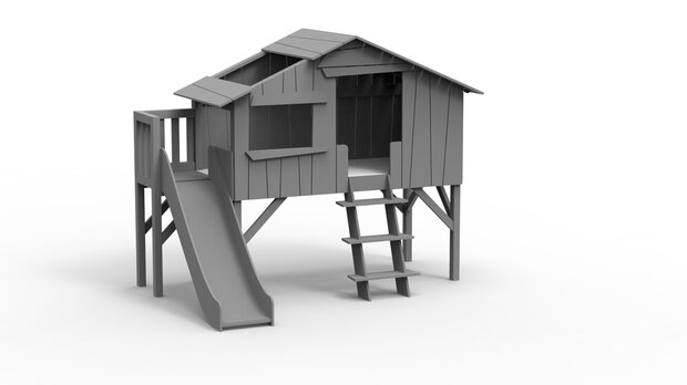 boomhut glijbaan cement grijs