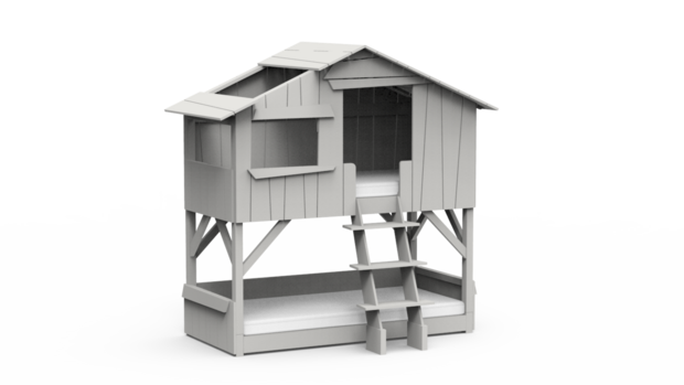 boomhut stapelbed pearl grijs