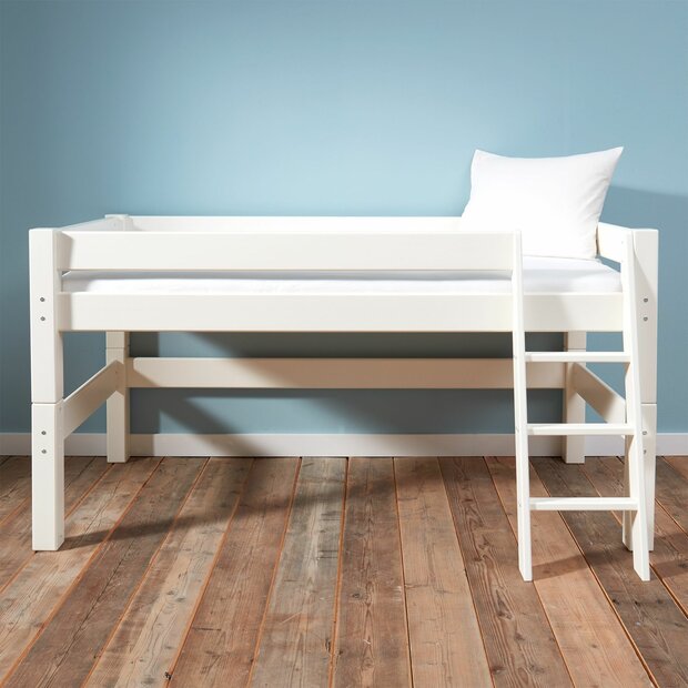 Nova halfhoogslaper grenen wit 90x200