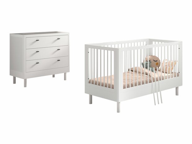 Forrest 2-delige meegroeikamer massief beuken wit