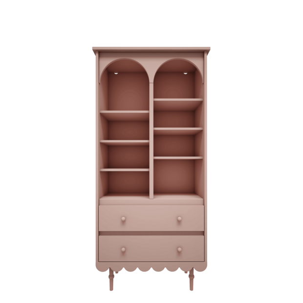 Babushka boekenkast hoog pink