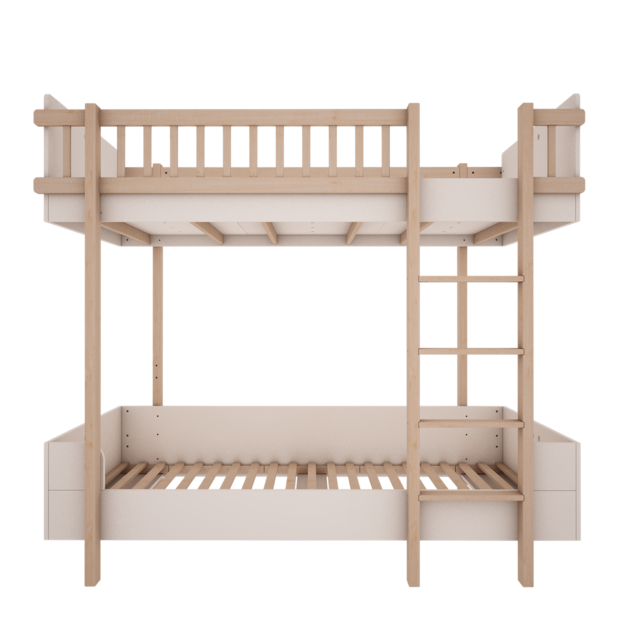 Basic stapelbed 90x200 wit 