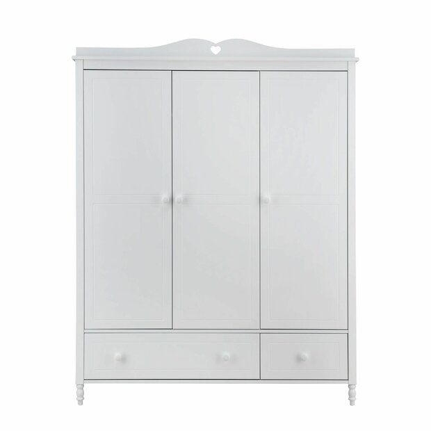 Emma 3 deurs kast wit met hartje