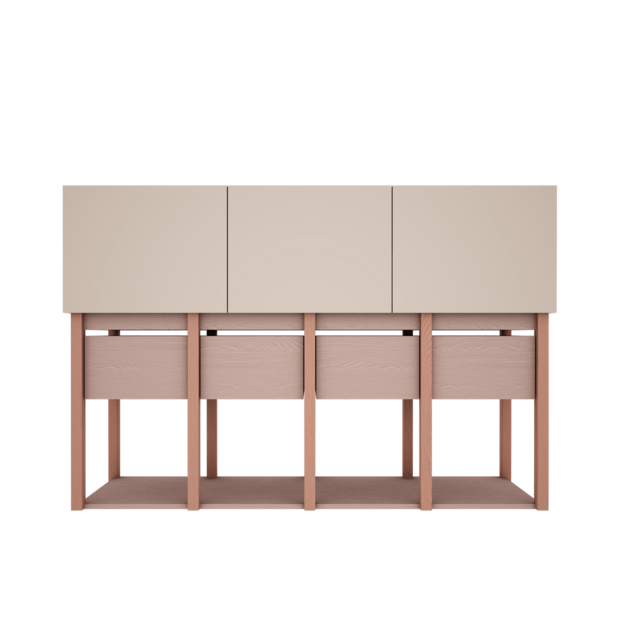 Tweens wandkast zand koraal roze