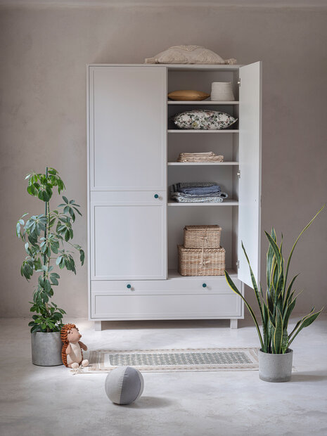 Vintage 2 deurs kast met lade cashmere