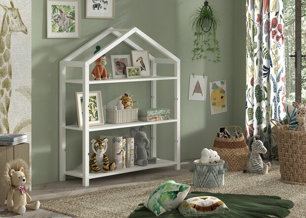 Boekenkastje huisje wit