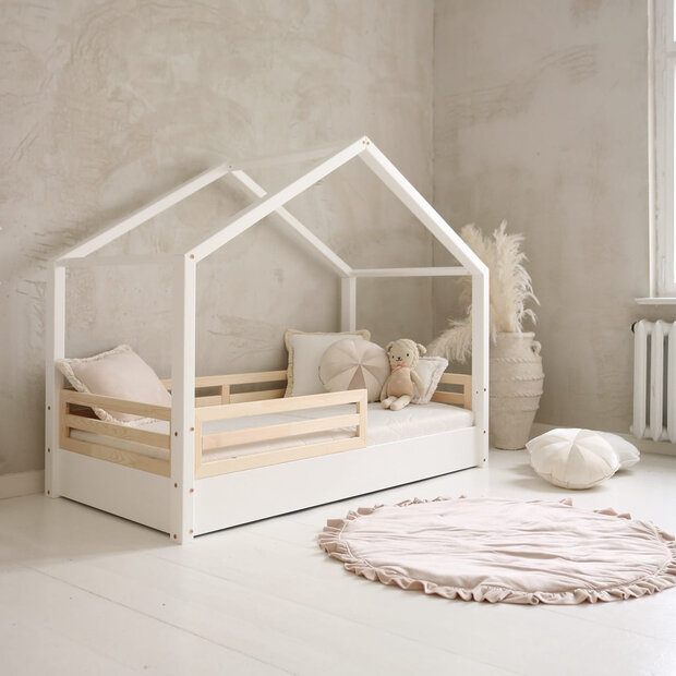 Basic Fello new huis bed 90x200 massief hout wit
