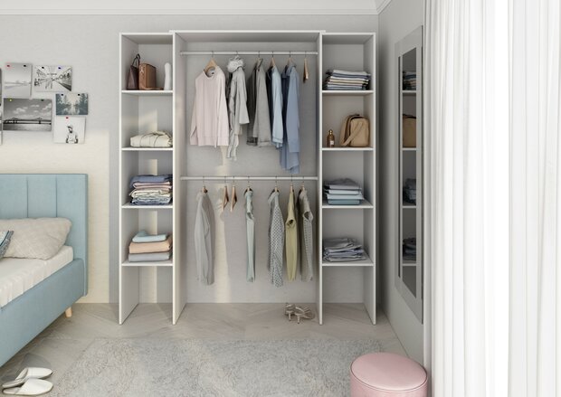 Eco+ wandkast wit 8 planken