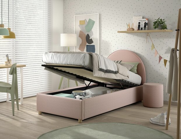 Moon opbergbed 90x200 roze