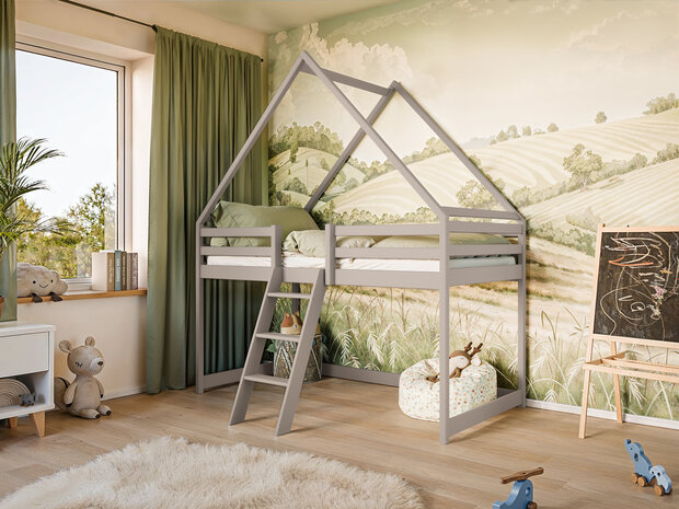 Matino hoogslaper bedhuisje 90x200 cashmere