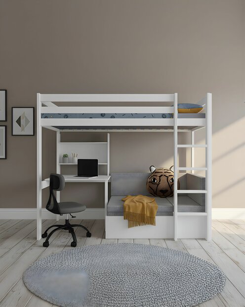 Lifetime Elements hoogslaper study &amp; relax 90x200 grenen wit