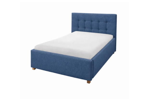 Luna gestoffeerd bed 90x200 blauw