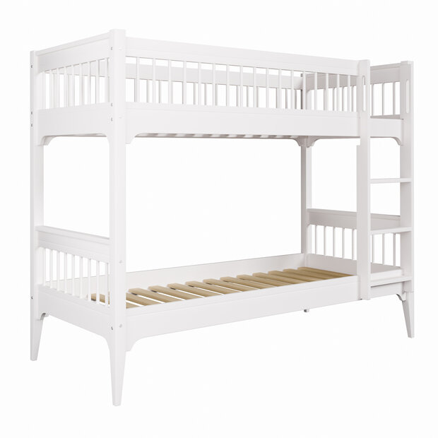 Carmela 90x200 stapelbed grenen wit