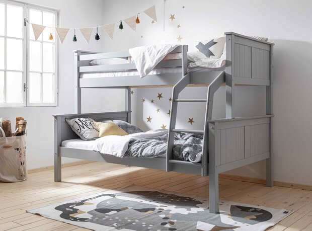 collect trio stapelbed 90x200/120x200 grenen grijs