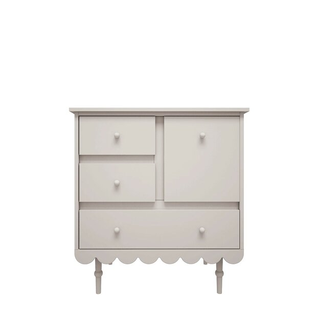 Babushka commode 3 laden en 1 deur wit