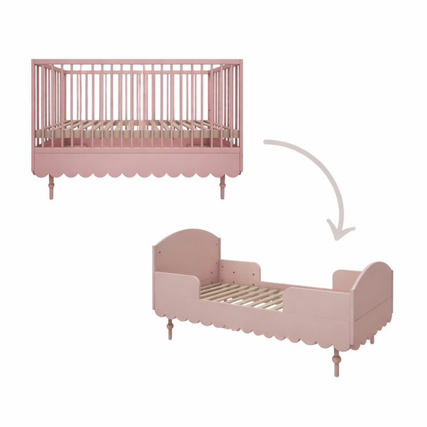 Babushka 3 in 1 ledikant 70x140 roze