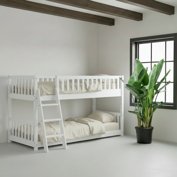 Ortelle deelbaar stapelbed 90x200 wit