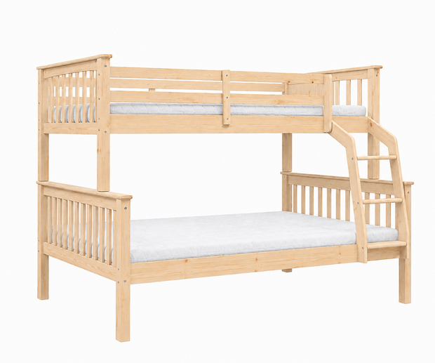 Collet spijlen trio stapelbed naturel 90x200/120x200